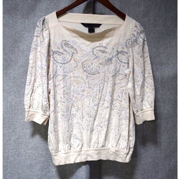 Marc Jacobs Tops - Marc by Marc Jacobs Ivory Paisley Print Scoop Neck Top S